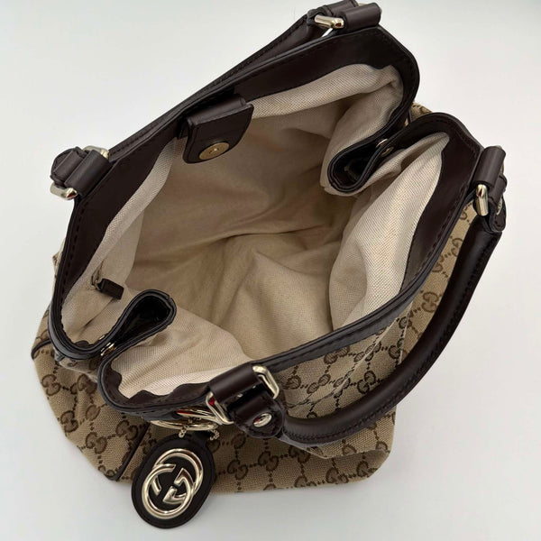 Gucci GG Canvas Sukey Brown Tote Bag