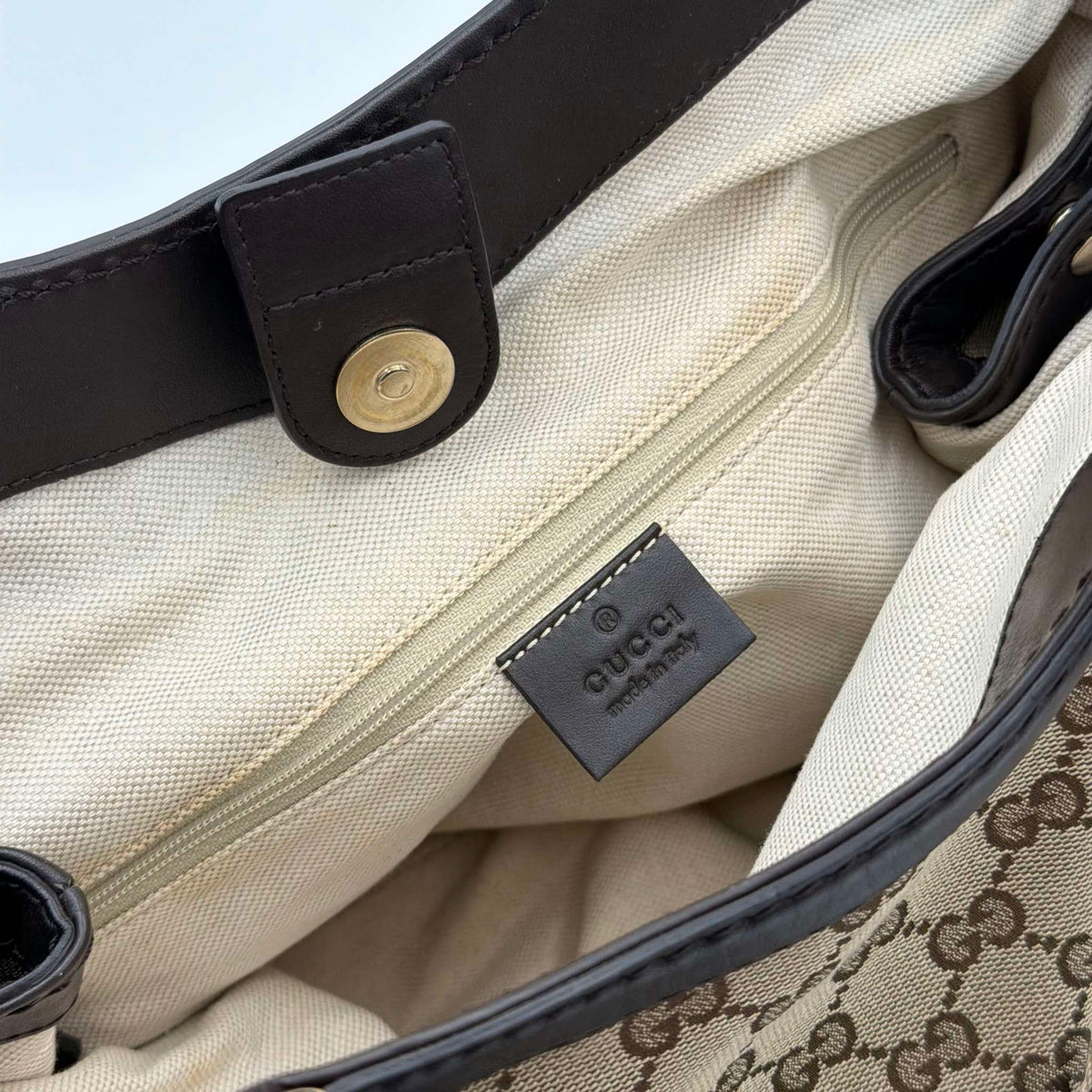Gucci GG Canvas Sukey Brown Tote Bag