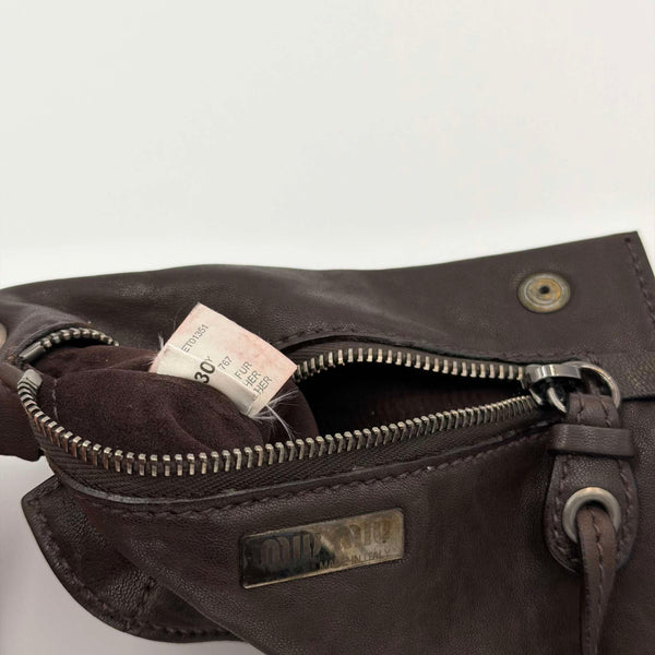 Archive Miu Miu Cow Print Brown Leather Handbag