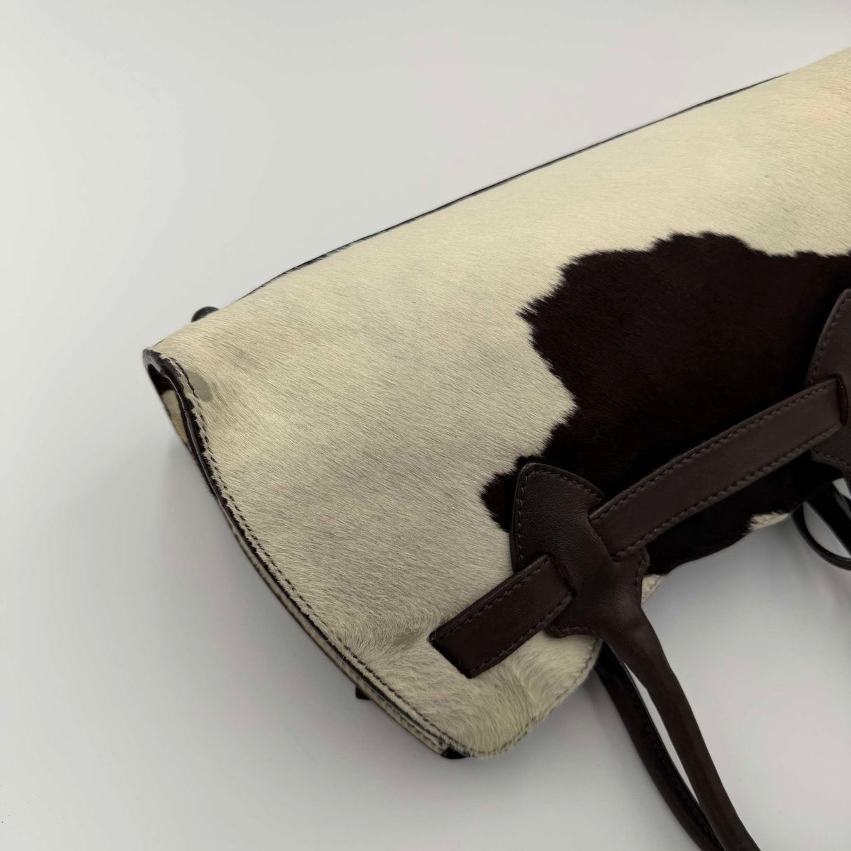 Archive Miu Miu Cow Print Brown Leather Handbag