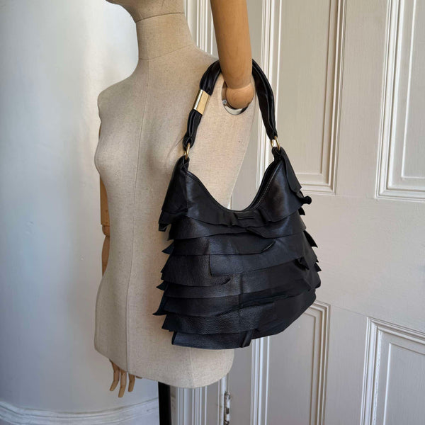 YSL Saint Tropez Leather Black Shoulder Bag