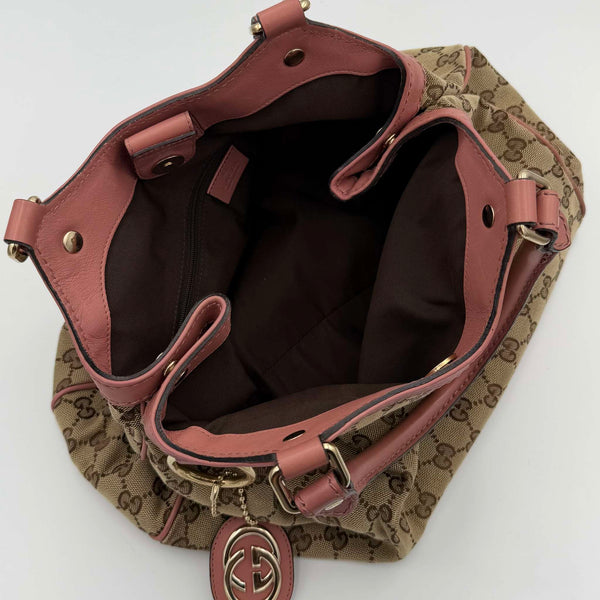 Gucci GG Canvas Sukey Pink Tote Bag
