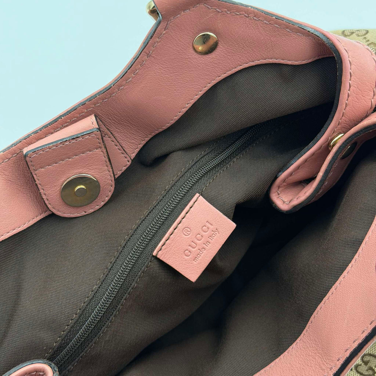 Gucci GG Canvas Sukey Pink Tote Bag