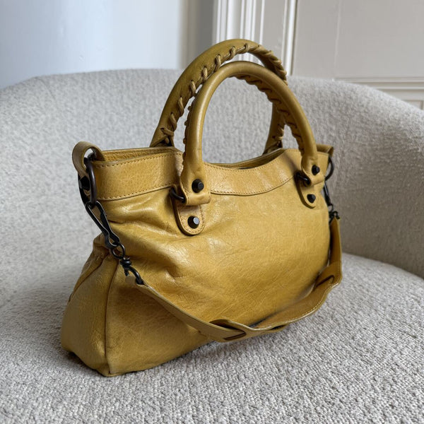 2010 Balenciaga First Yellow Leather Handbag