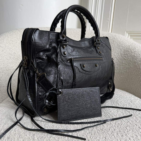 2016 Balenciaga The City Leather Black Bag