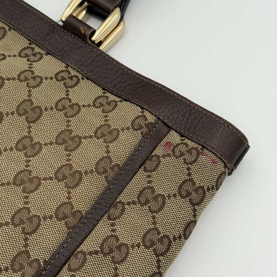 Gucci GG Canvas Abbey D-Ring Pocket Brown Tote Bag
