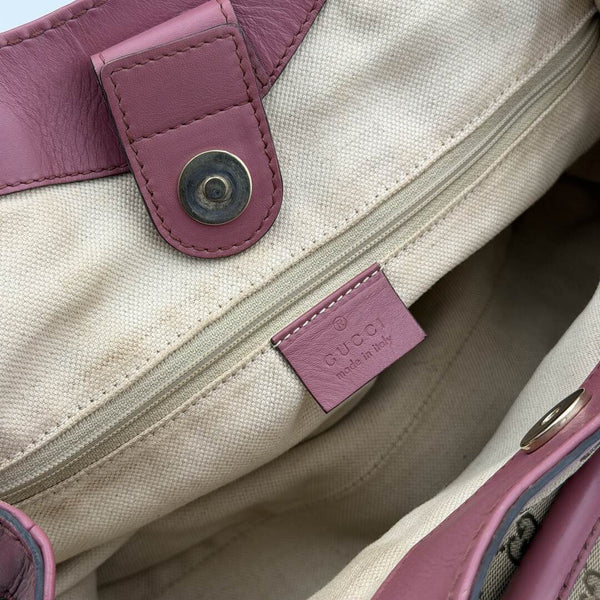Gucci GG Canvas Sukey Pink Tote Bag