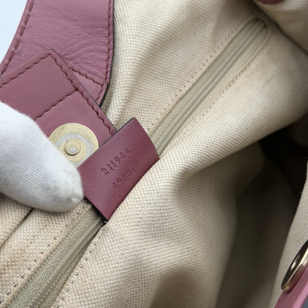 Gucci GG Canvas Sukey Pink Tote Bag