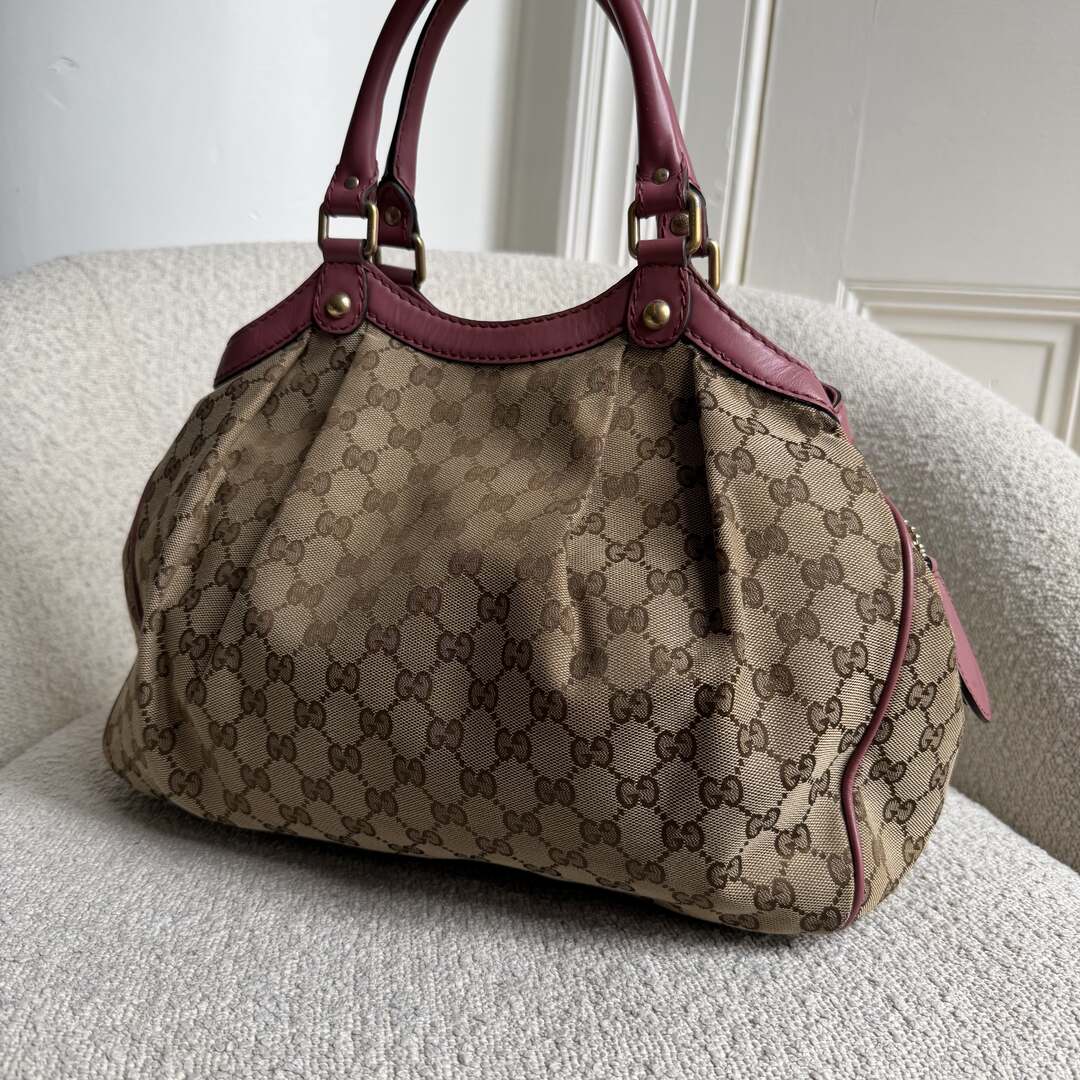 Gucci GG Canvas Sukey Pink Tote Bag