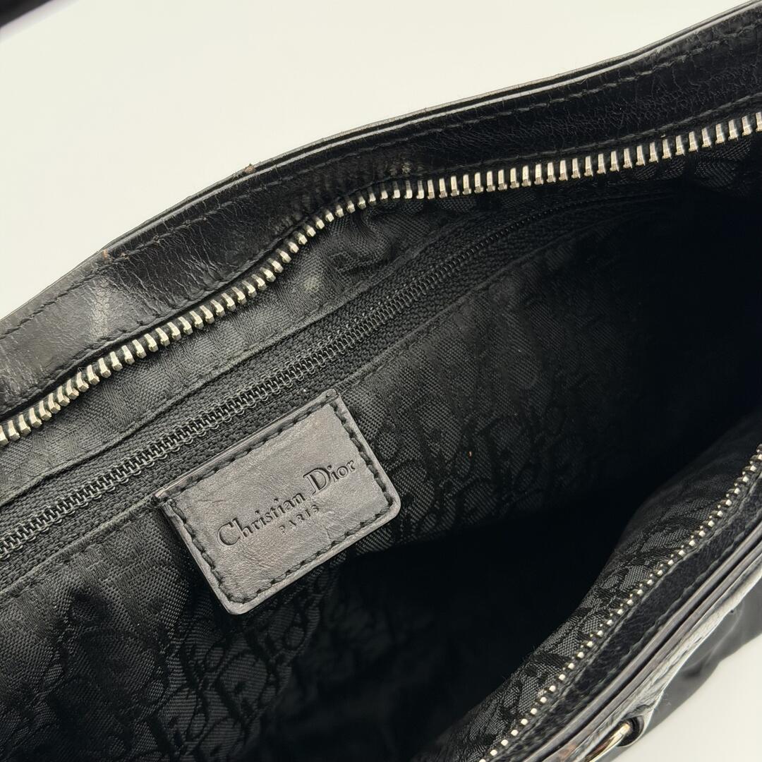 RARE 2005 Dior Corset Black Leather Shoulder Bag