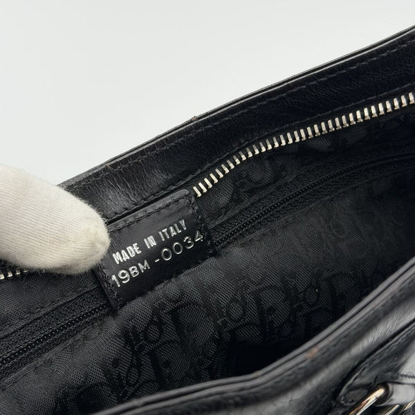 RARE 2005 Dior Corset Black Leather Shoulder Bag