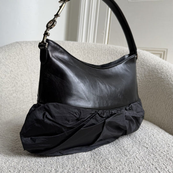RARE 2005 Dior Corset Black Leather Shoulder Bag