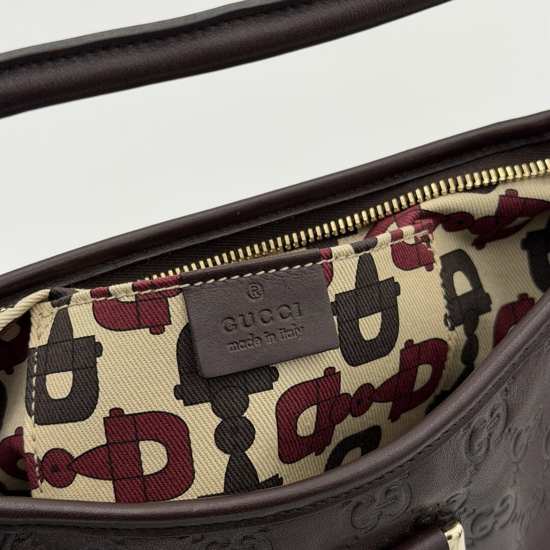 Gucci Guccissima Mini Abbey Brown Shoulder Bag