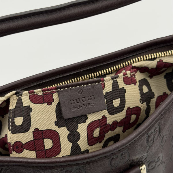 Gucci Guccissima Mini Abbey Brown Shoulder Bag