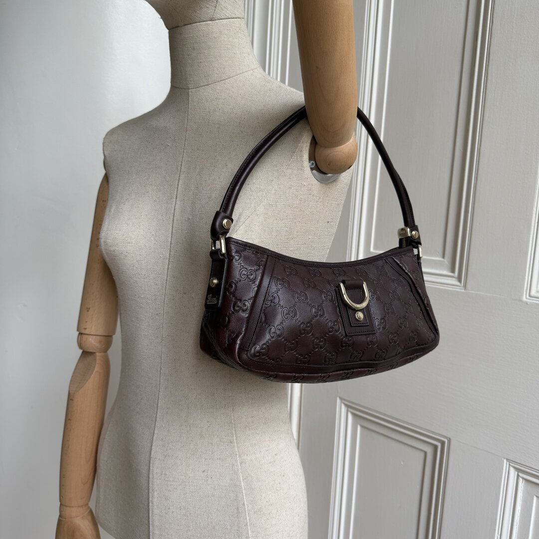 Gucci Guccissima Mini Abbey Brown Shoulder Bag