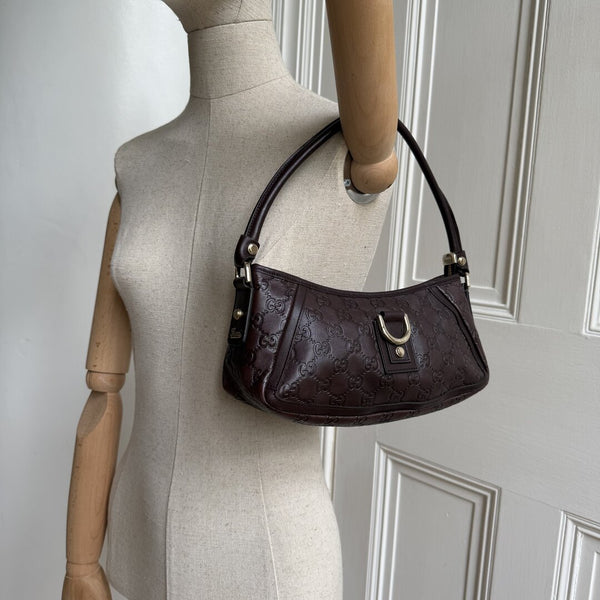 Gucci Guccissima Mini Abbey Brown Shoulder Bag