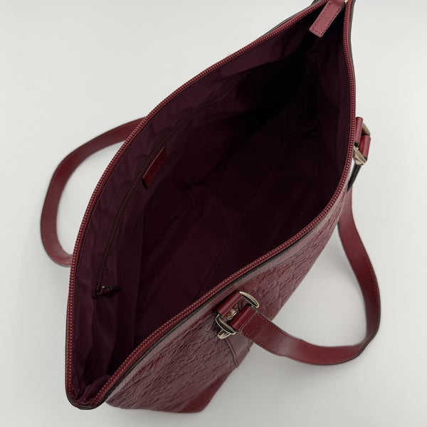 Gucci Guccissima Abbey Red Leather Shoulder Bag