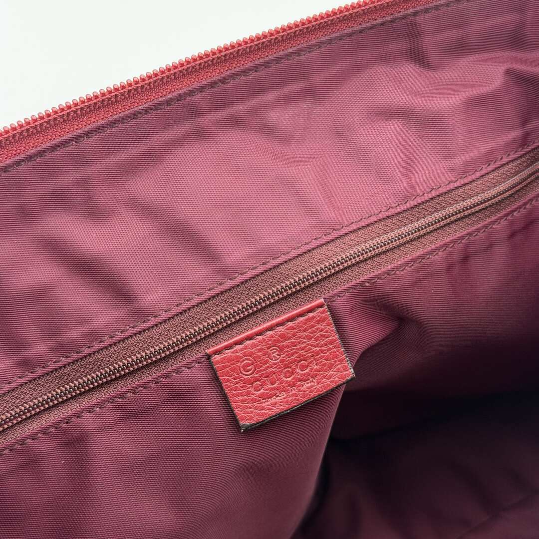 Gucci Guccissima Abbey Red Leather Shoulder Bag