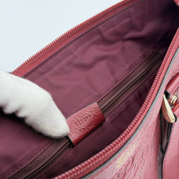 Gucci Guccissima Abbey Red Leather Shoulder Bag