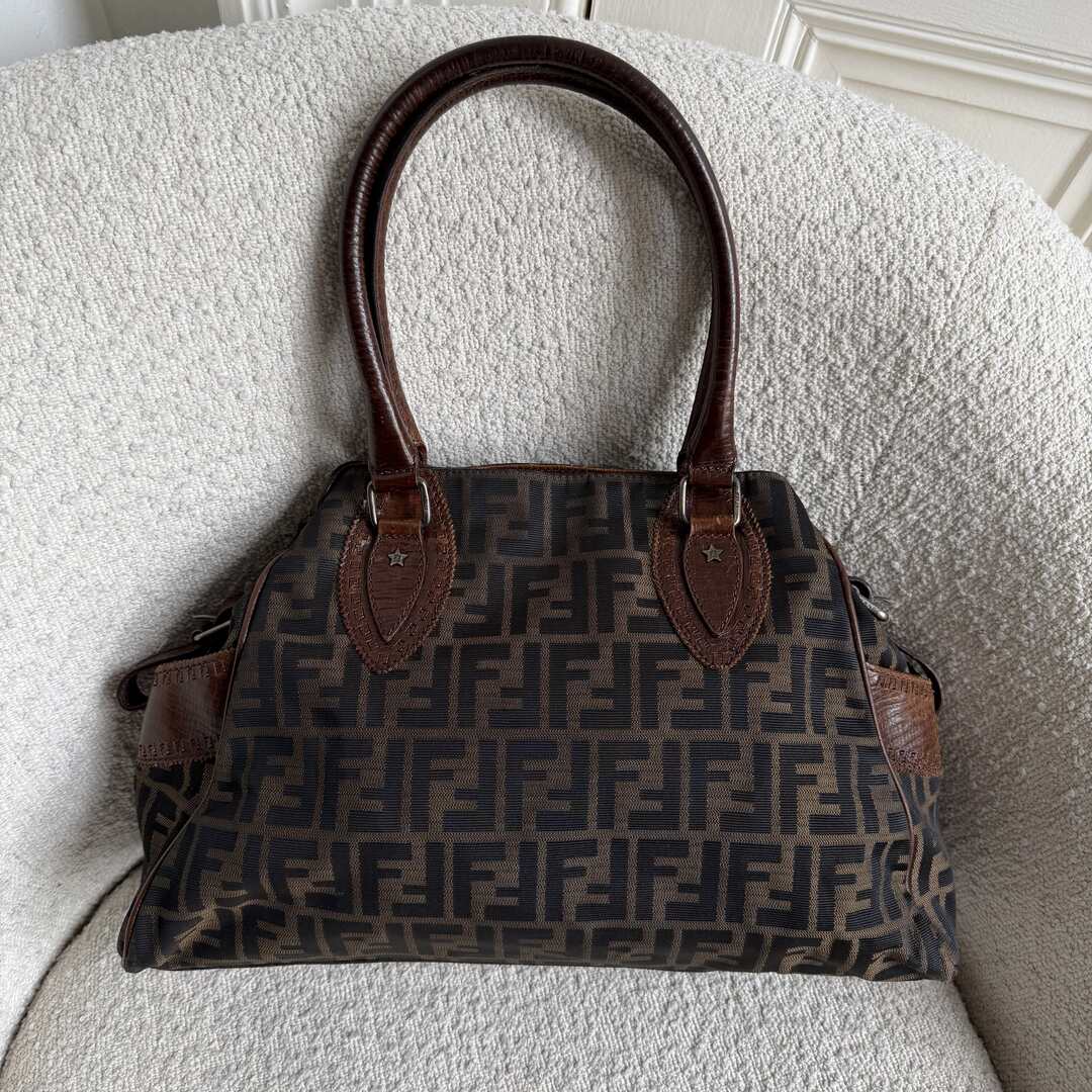Fendi Zucca Canvas Du Jour Brown Handbag