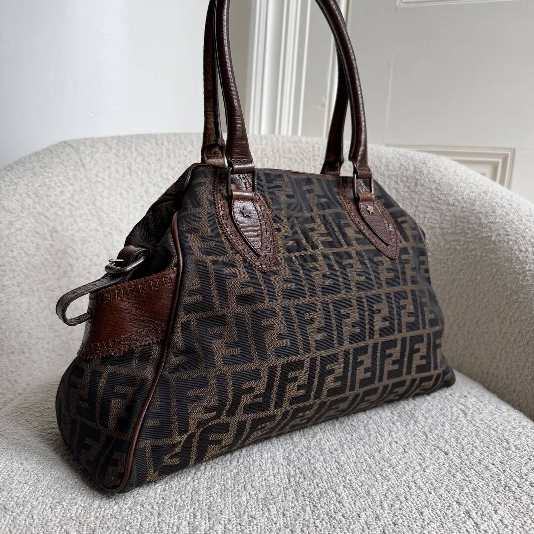 Fendi Zucca Canvas Du Jour Brown Handbag