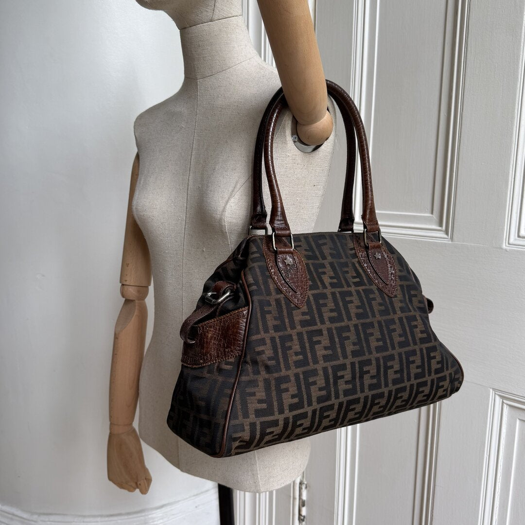 Fendi Zucca Canvas Du Jour Brown Handbag