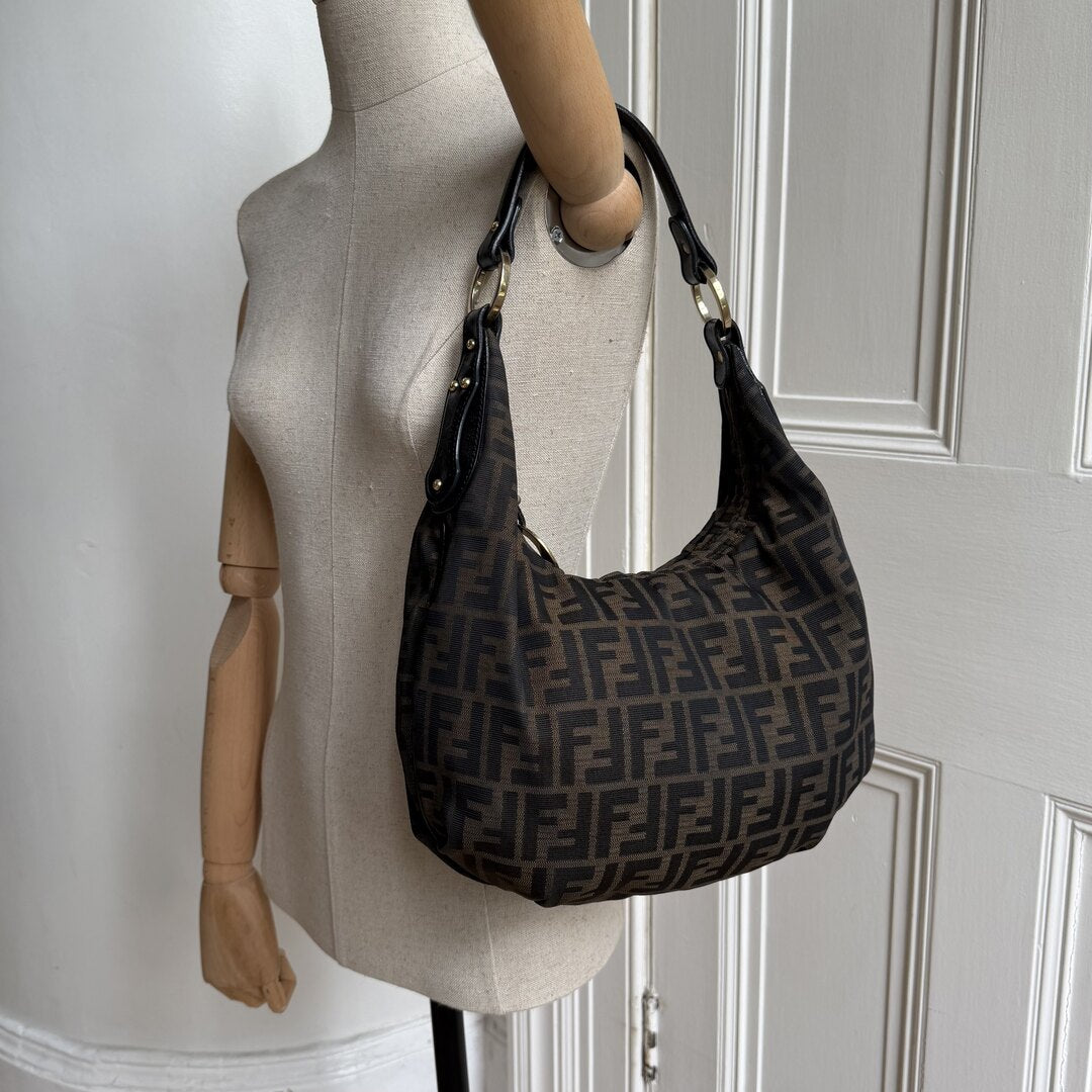 Fendi Zucca Chef Brown Shoulder Bag