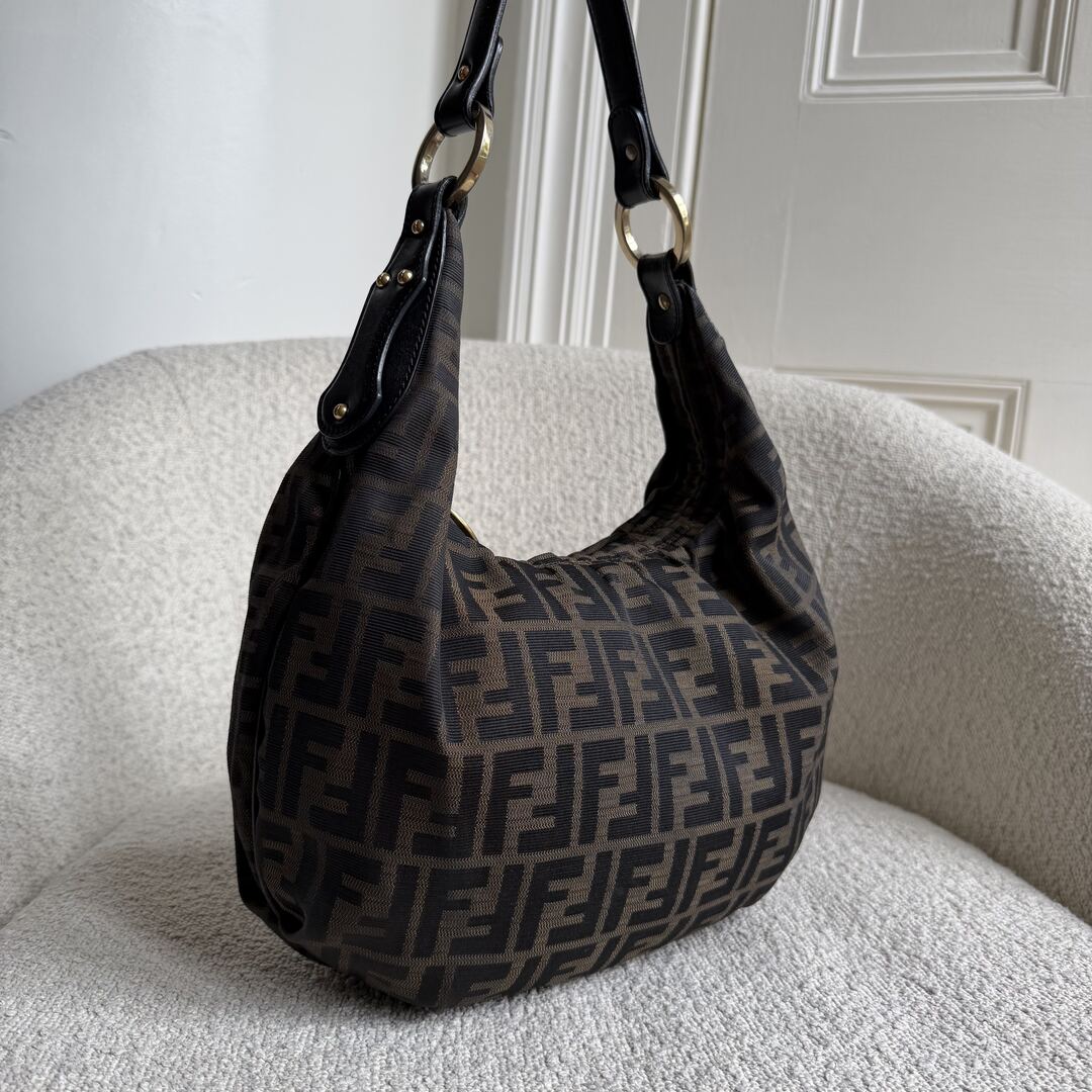 Fendi Zucca Chef Brown Shoulder Bag