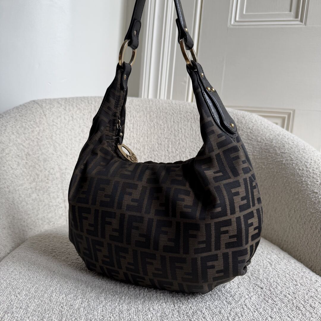 Fendi Zucca Chef Brown Shoulder Bag