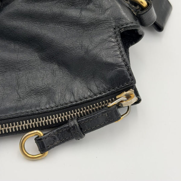Miu Miu Vitello Lux Black Leather Handbag