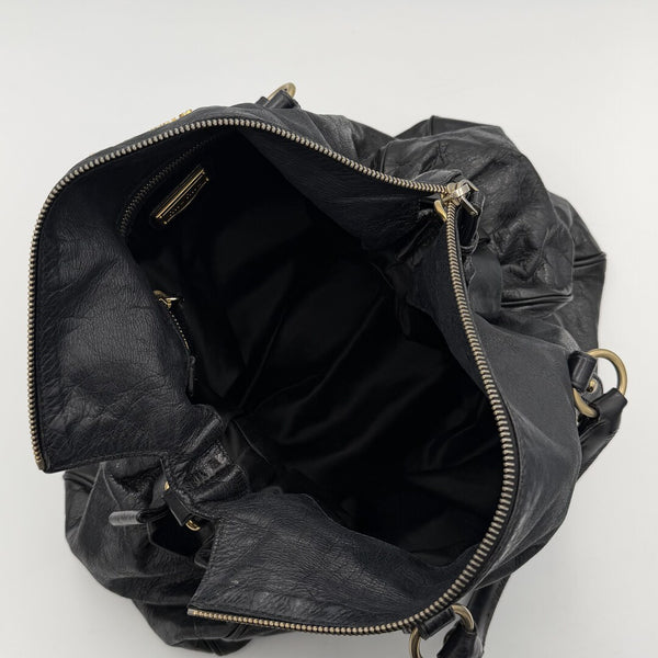 Miu Miu Vitello Lux Black Leather Handbag