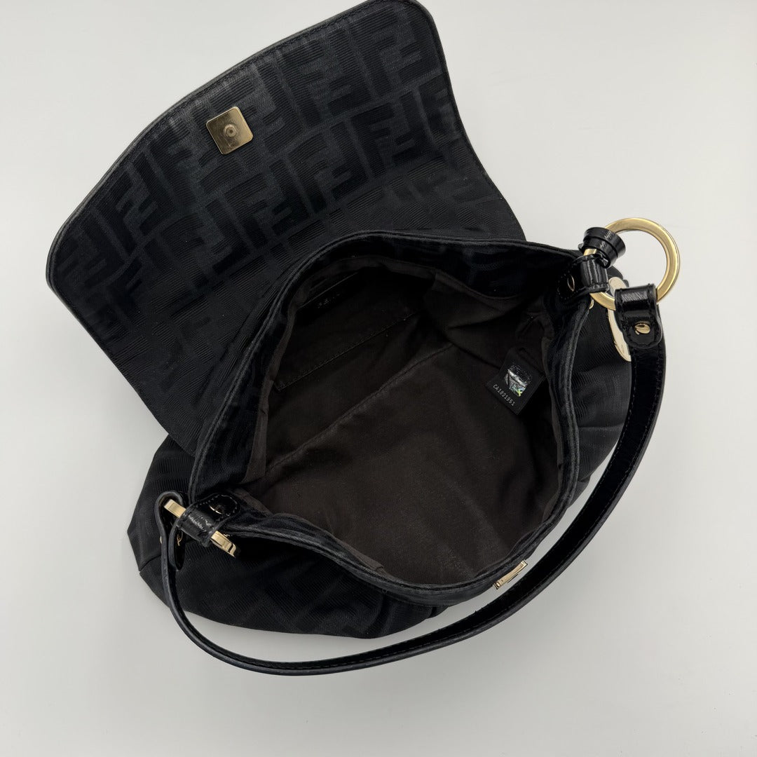 Fendi Zucca Chef Black Shoulder Bag