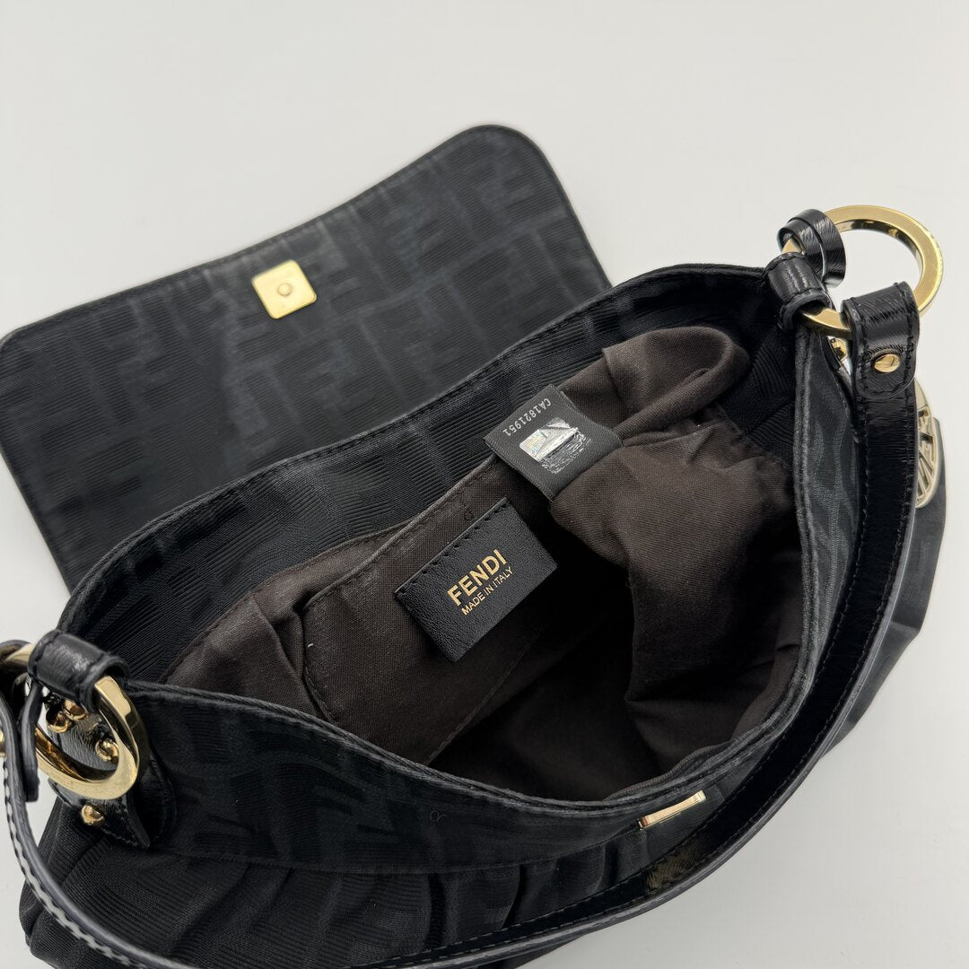 Fendi Zucca Chef Black Shoulder Bag