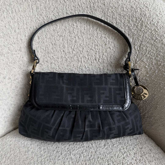 Fendi Zucca Chef Black Shoulder Bag