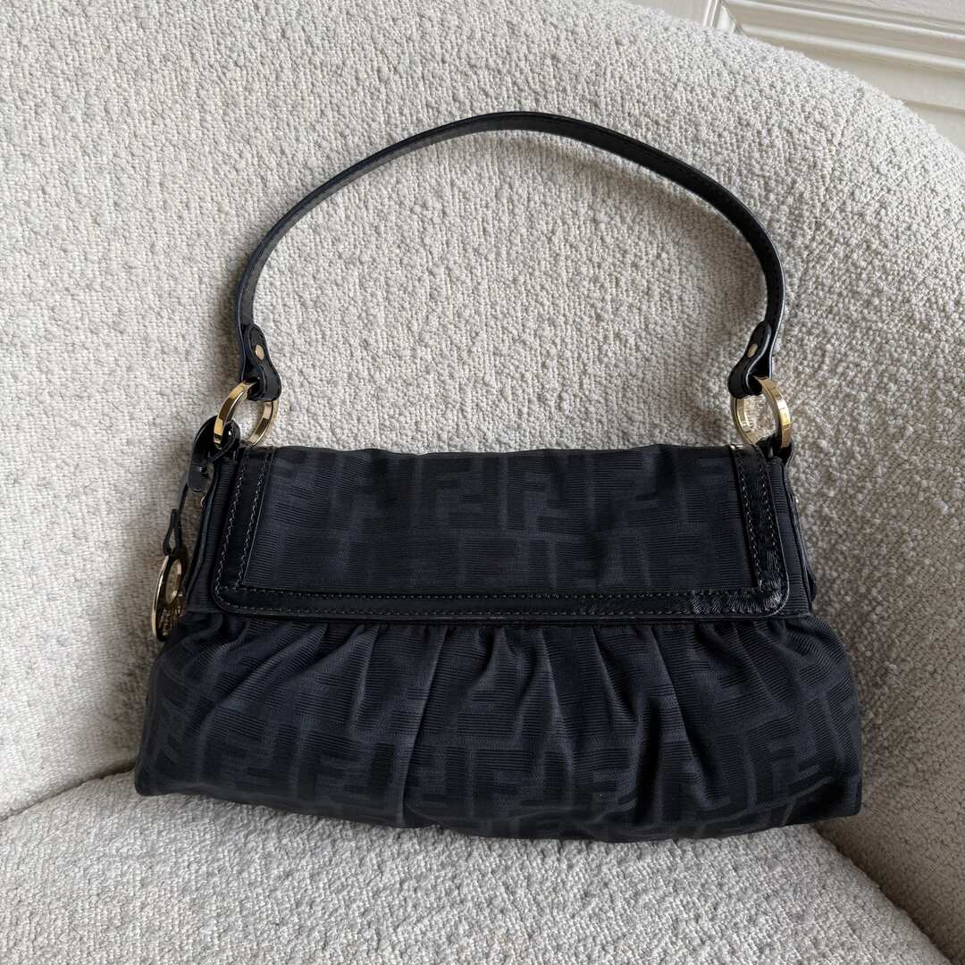 Fendi Zucca Chef Black Shoulder Bag