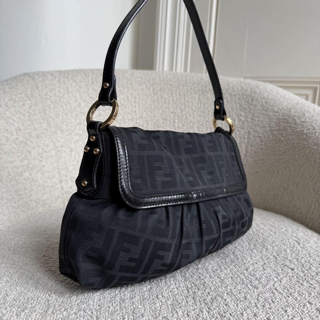 Fendi Zucca Chef Black Shoulder Bag