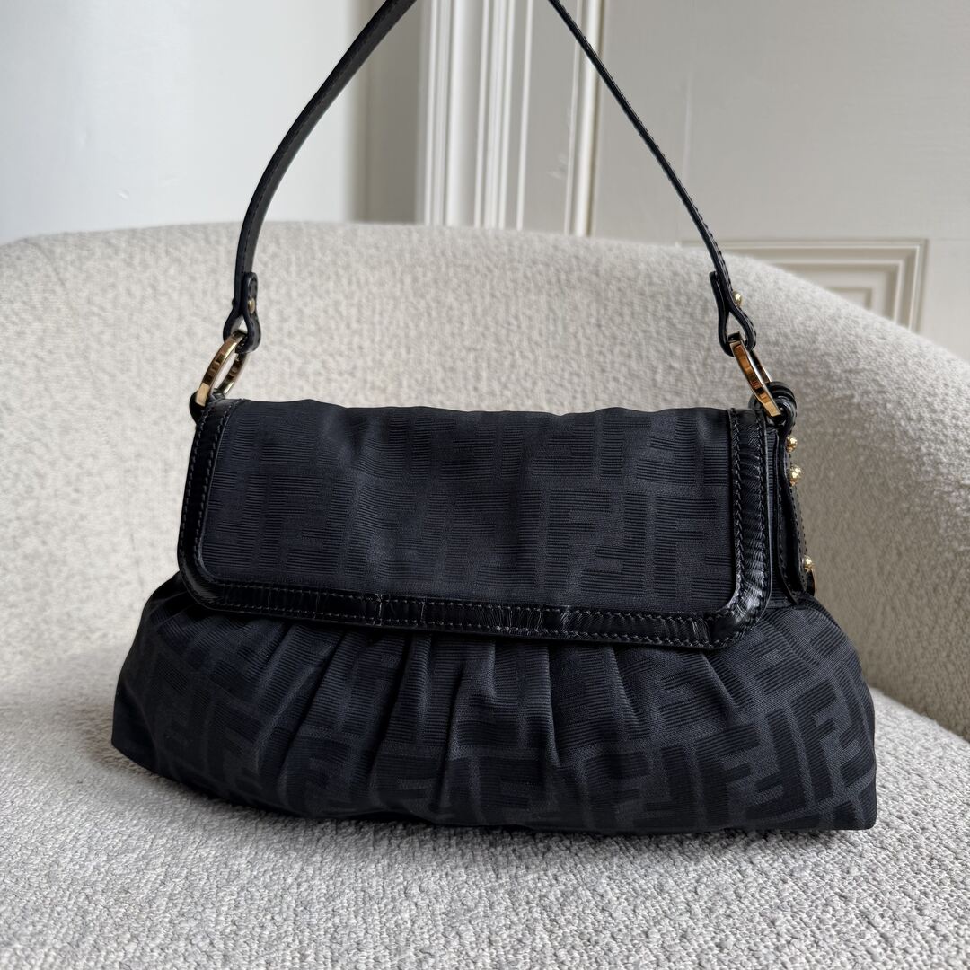Fendi Zucca Chef Black Shoulder Bag