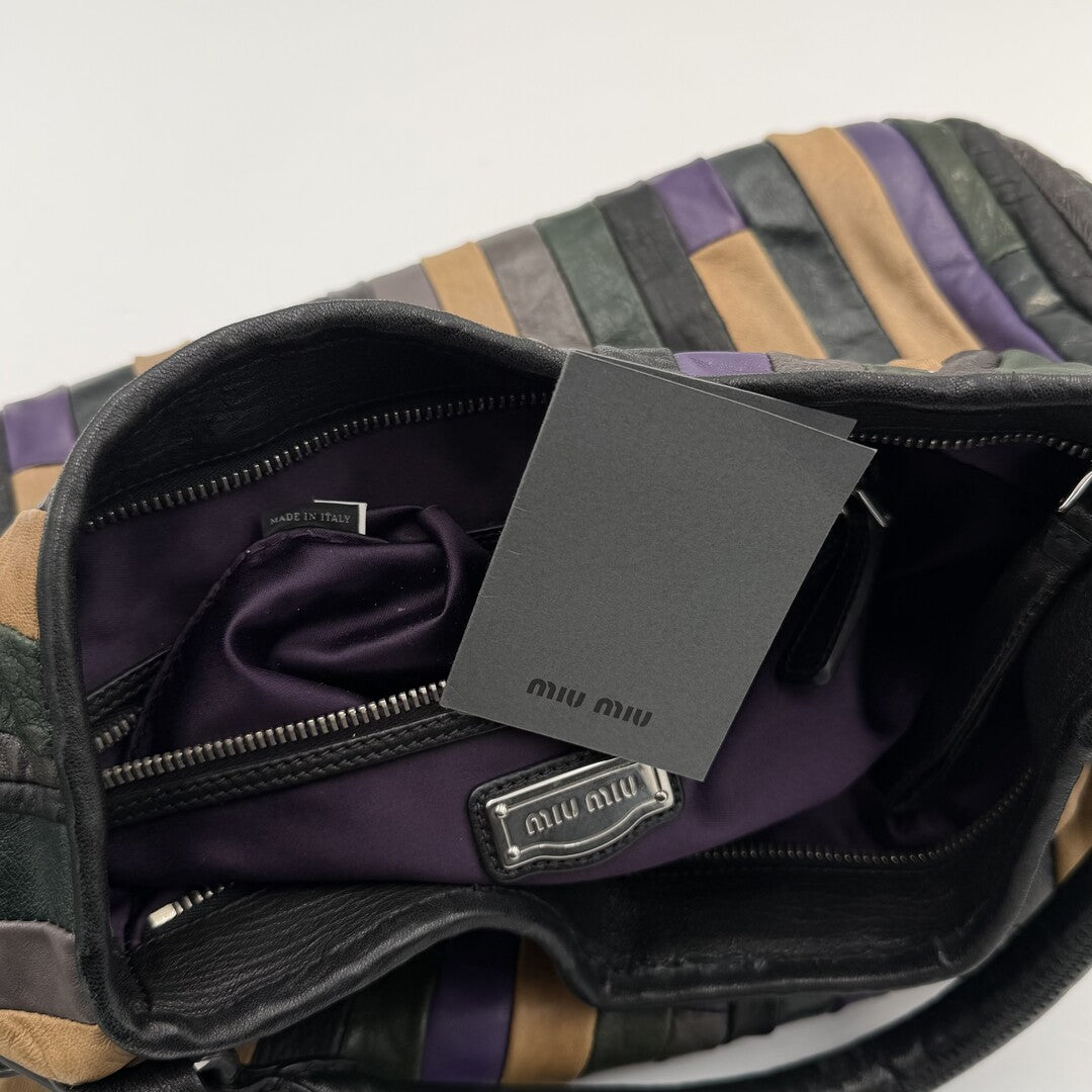 Miu Miu Multicolour Patchwork Nappa Leather Handbag
