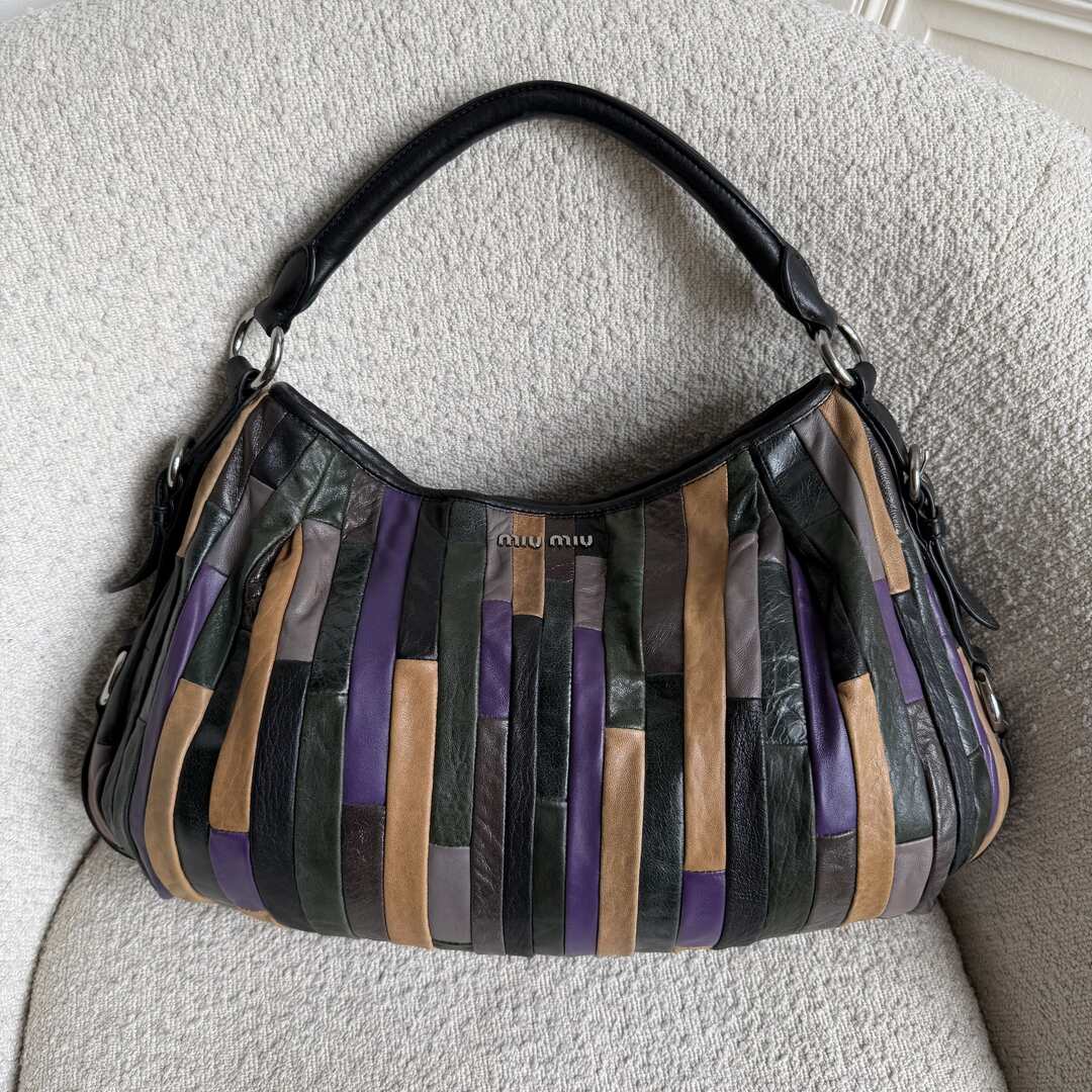 Miu Miu Multicolour Patchwork Nappa Leather Handbag