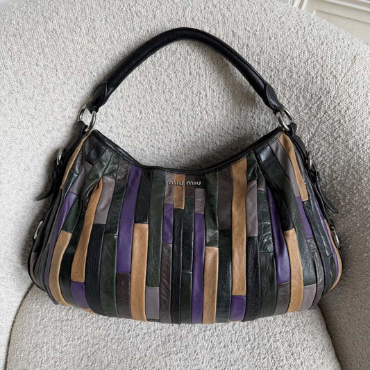 Miu Miu Multicolour Patchwork Nappa Leather Handbag