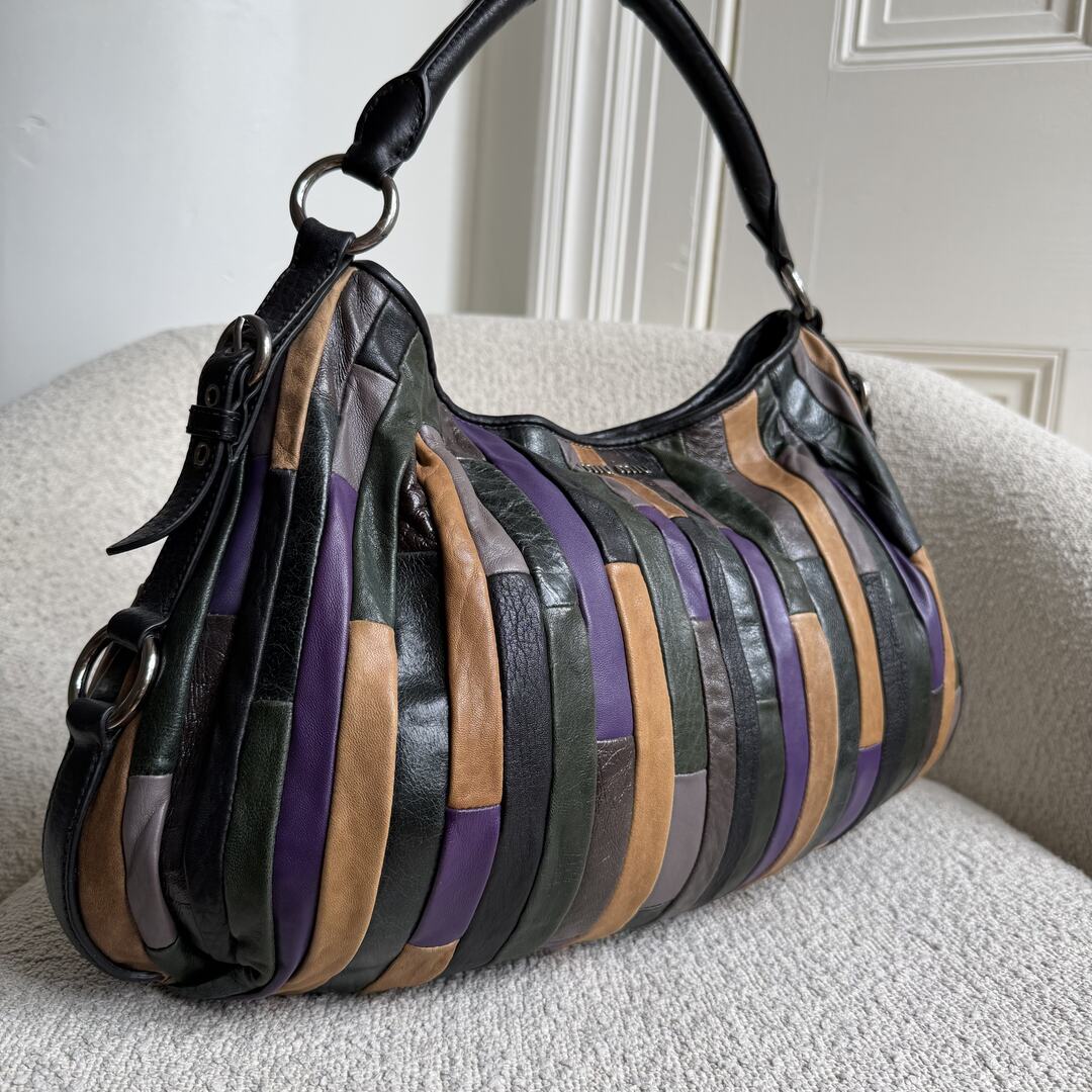 Miu Miu Multicolour Patchwork Nappa Leather Handbag