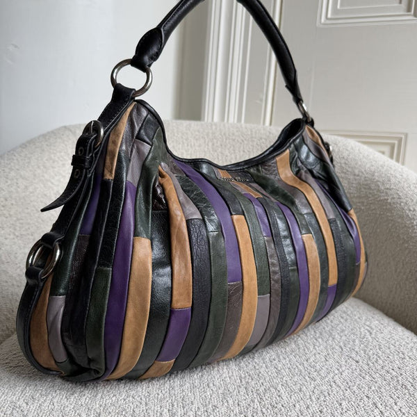 Miu Miu Multicolour Patchwork Nappa Leather Handbag