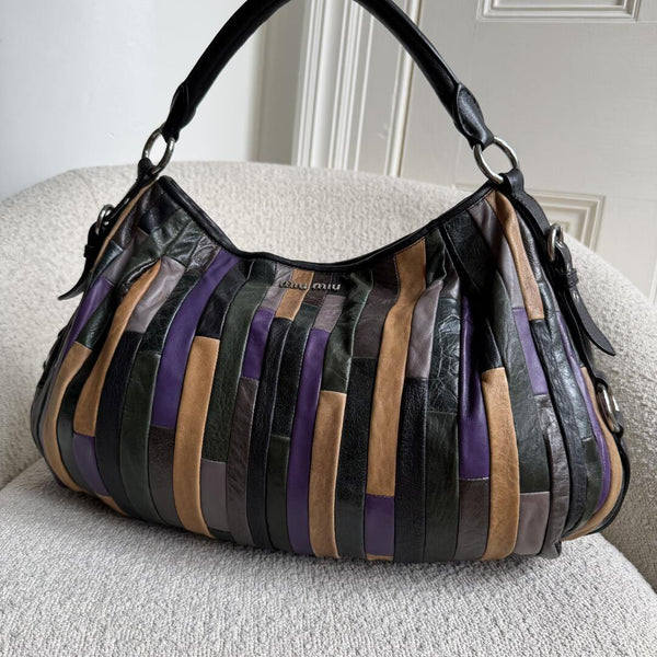 Miu Miu Multicolour Patchwork Nappa Leather Handbag