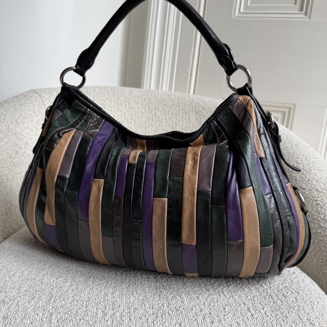 Miu Miu Multicolour Patchwork Nappa Leather Handbag