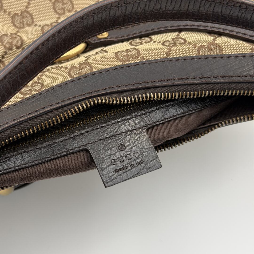Gucci GG Canvas Horsebit Brown Shoulder Bag