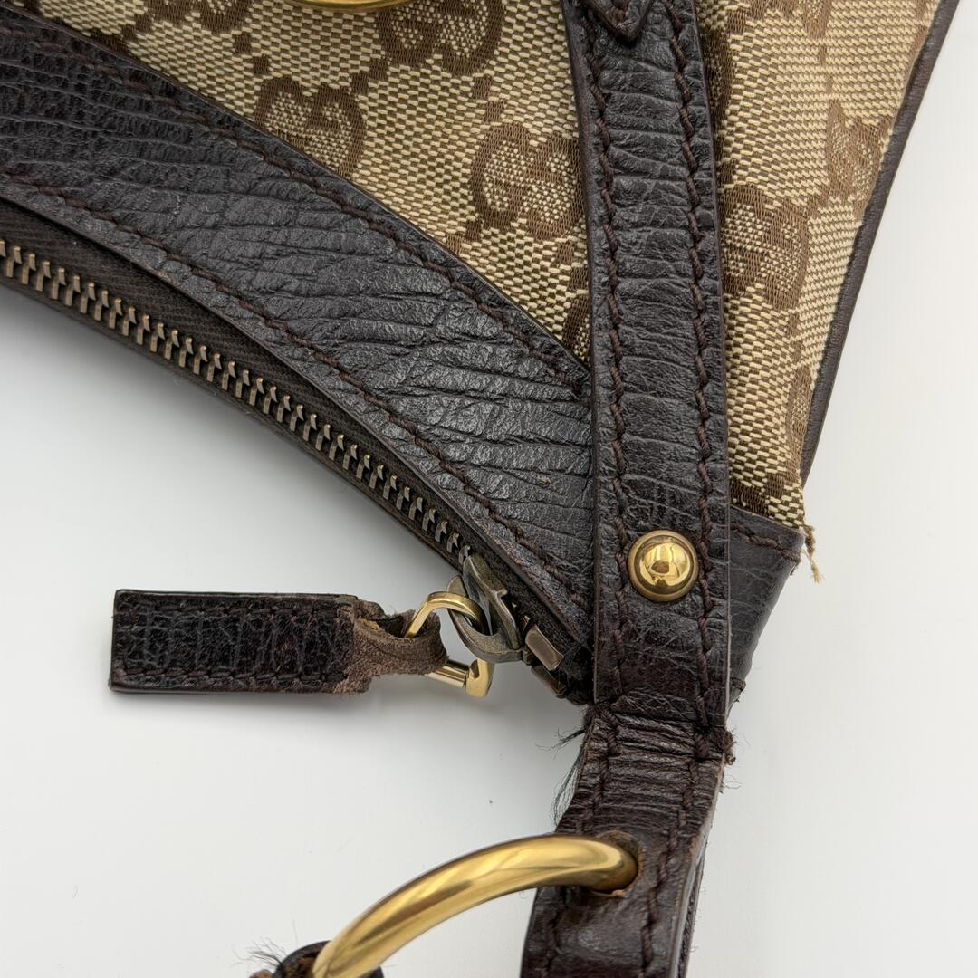Gucci GG Canvas Horsebit Brown Shoulder Bag