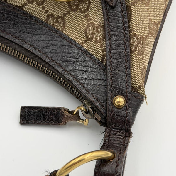 Gucci GG Canvas Horsebit Brown Shoulder Bag