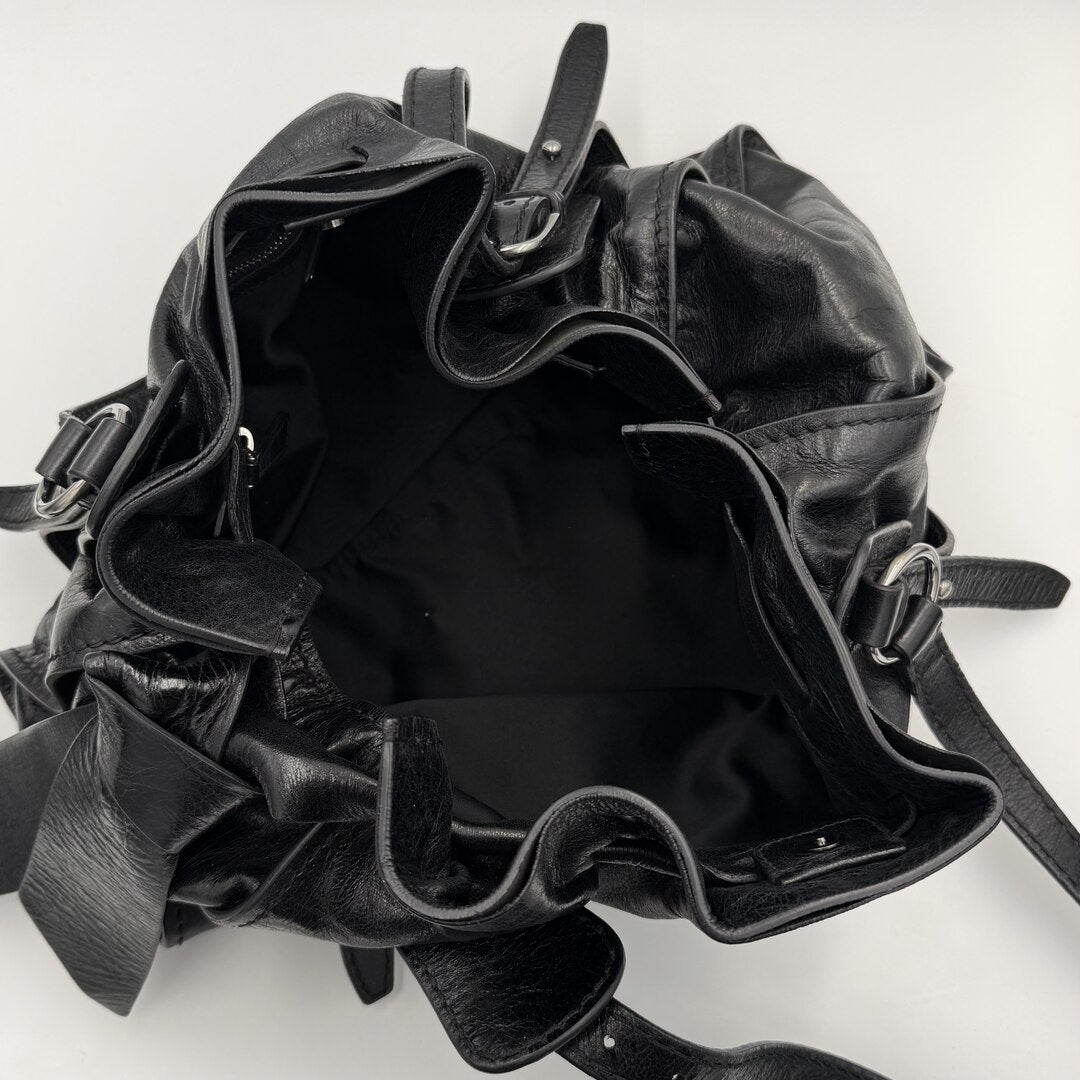 Miu Miu Vitello Leather Black Tote Bag