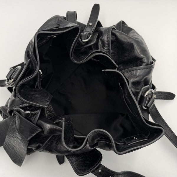 Miu Miu Vitello Leather Black Tote Bag
