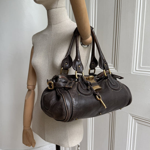 Chloe Paddington Leather Dark Brown Shoulder Bag